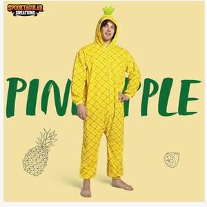 NEW Spooktacular Creations Adult Pineapple Costume Hooded Jumpsuit Size M New